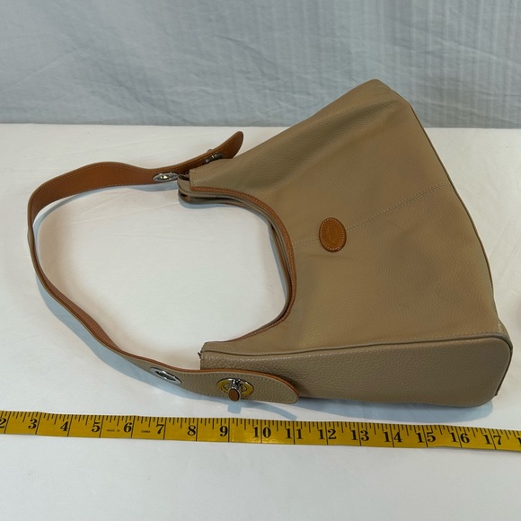 Two Tone Tan Leather Baguette Shoulder Bag - Picture 16 of 16